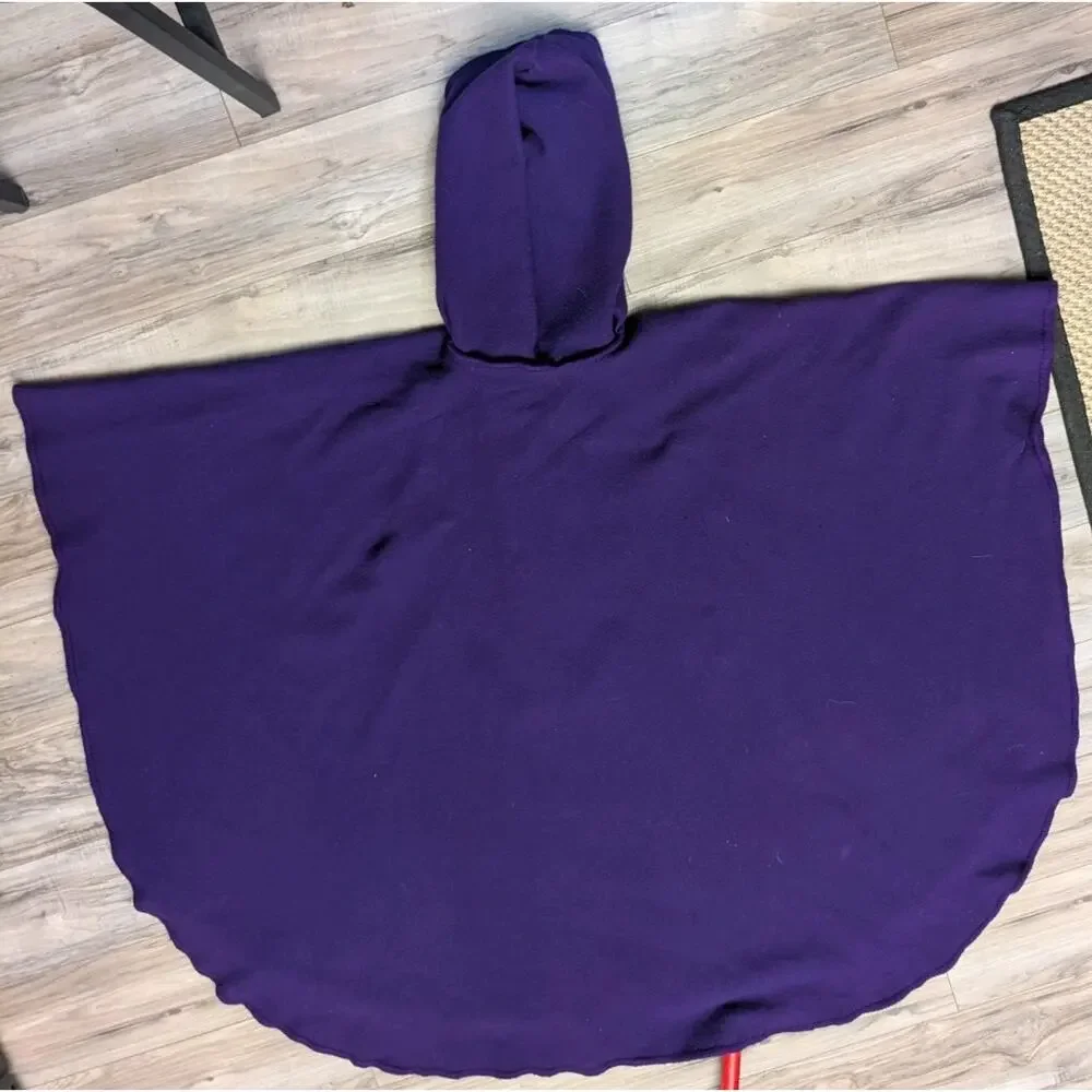 VTG Casco Bay Wool Works Hooded Cape Cloak Purple Fine Wool Filigree Clasp OS
